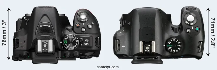Compare D5300 versus K-50 top
