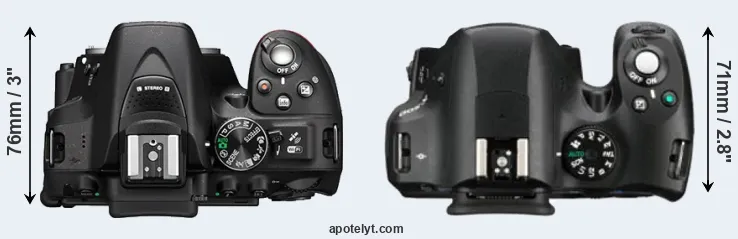 Compare D5300 versus K-500 top