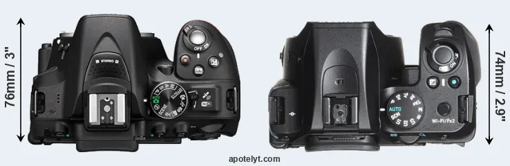 Compare D5300 versus K-70 top