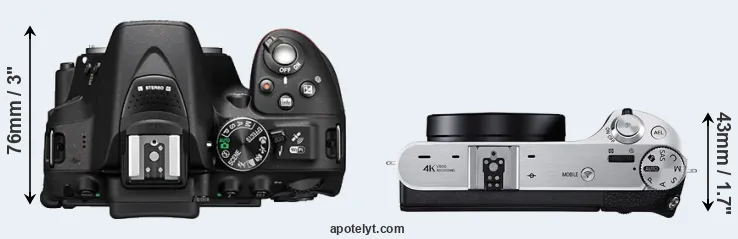 Compare D5300 versus NX500 top