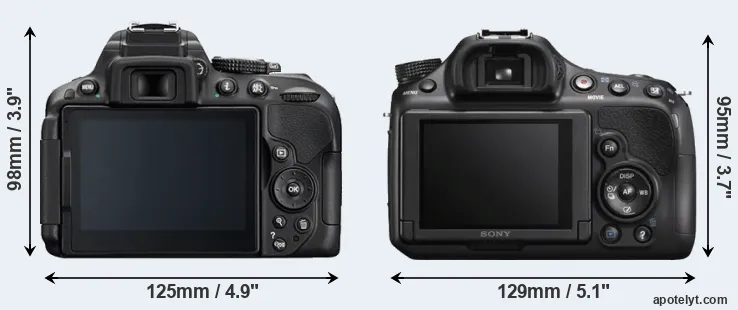 Comparison D5300 or A58 rear
