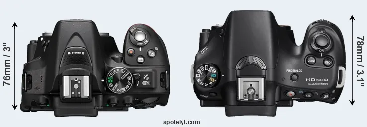 Compare D5300 versus A58 top