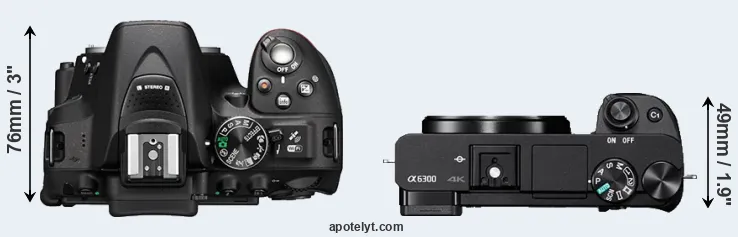 Compare D5300 versus A6300 top