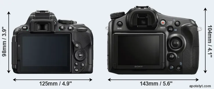 Comparison D5300 or A68 rear