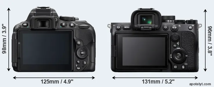 Comparison D5300 or A7 IV rear