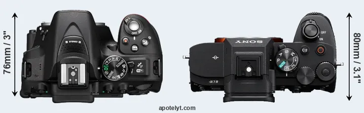 Compare D5300 versus A7 IV top