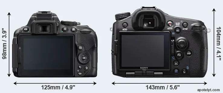 Comparison D5300 or A77 II rear