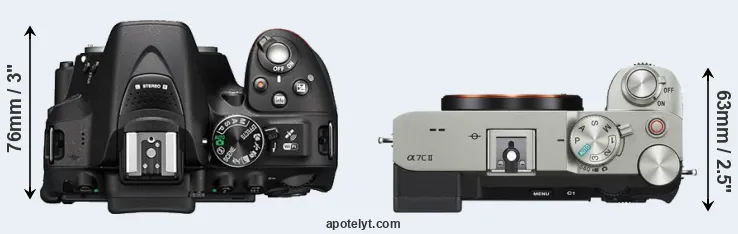 Compare D5300 versus A7C II top