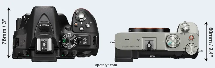 Compare D5300 versus A7C top