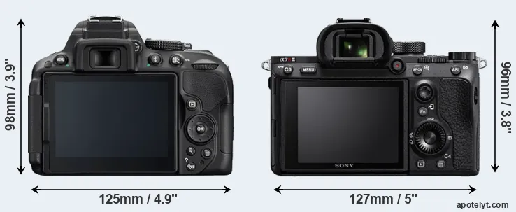 Comparison D5300 or A7R III rear