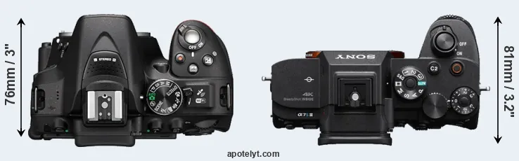 Compare D5300 versus A7S III top