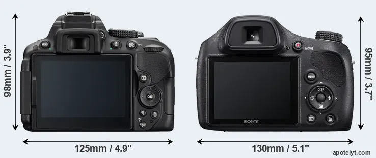 Comparison D5300 or H400 rear