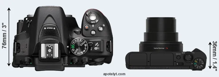 Compare D5300 versus HX80 top