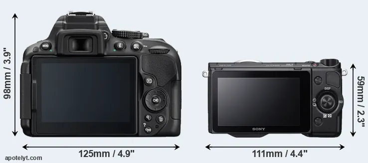 Comparison D5300 or NEX-5R rear