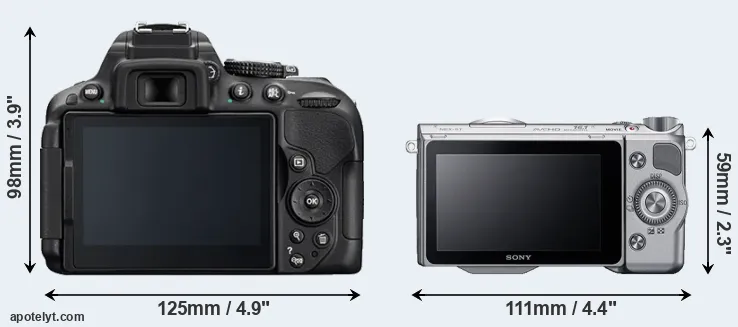 Comparison D5300 or NEX-5T rear