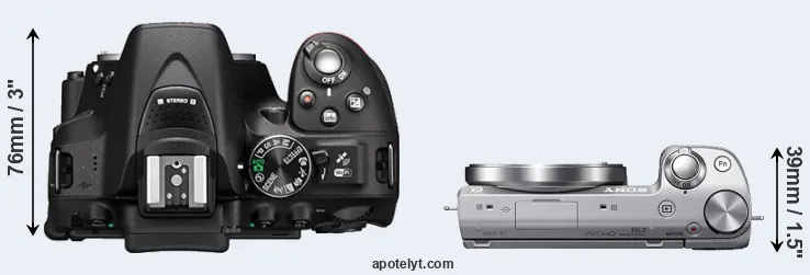 Compare D5300 versus NEX-5T top