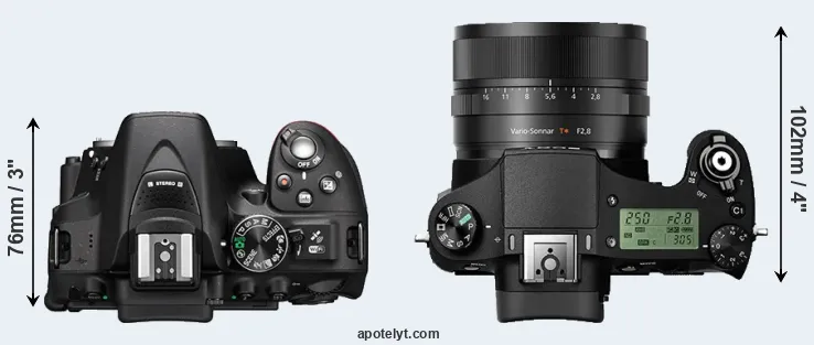 Compare D5300 versus RX10 II top