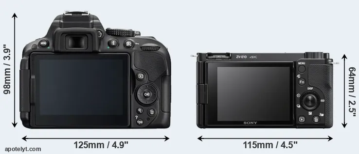 Comparison D5300 or ZV-E10 rear