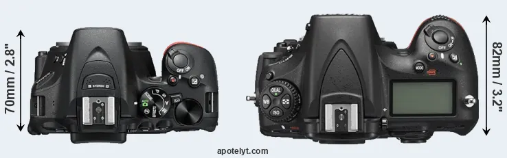 Compare D5500 versus D810 top