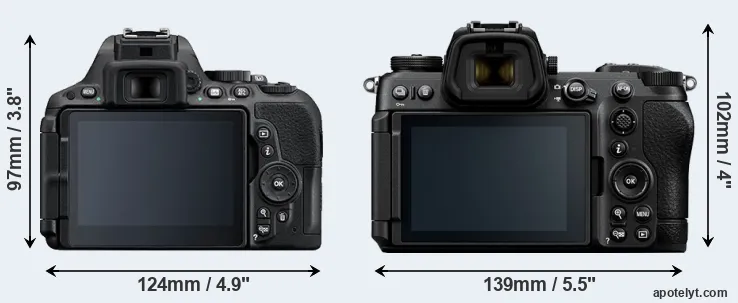 Comparison D5500 or Z6 III rear