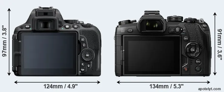 Comparison D5500 or E-M1 II rear