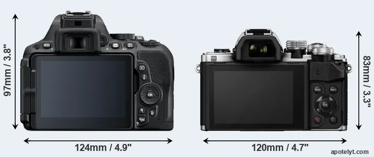 Comparison D5500 or E-M10 II rear