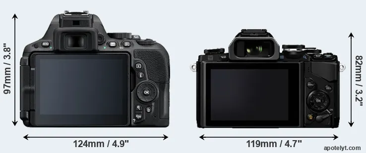 Comparison D5500 or E-M10 rear