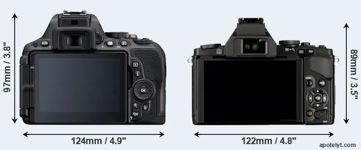 Comparison D5500 or E-M5 rear