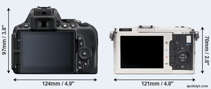 Comparison D5500 or E-P1 rear