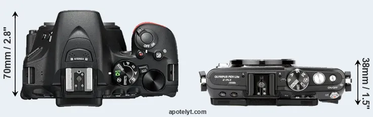 Compare D5500 versus E-PL5 top