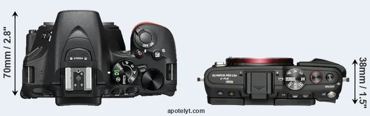 Compare D5500 versus E-PL6 top