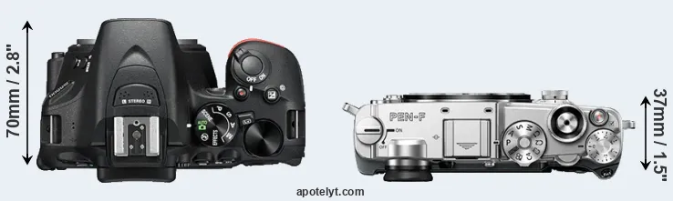 Compare D5500 versus PEN-F top