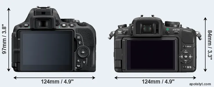 Comparison D5500 or G1 rear