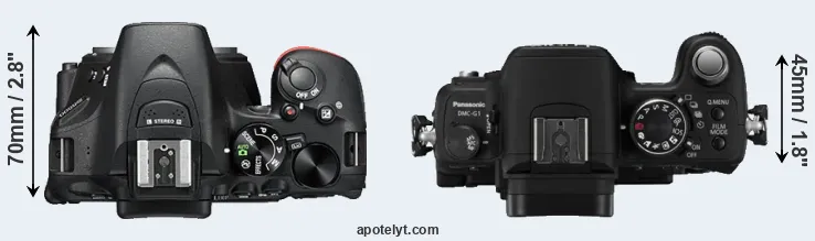Compare D5500 versus G1 top