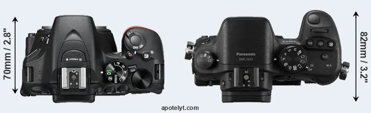 Compare D5500 versus GH3 top