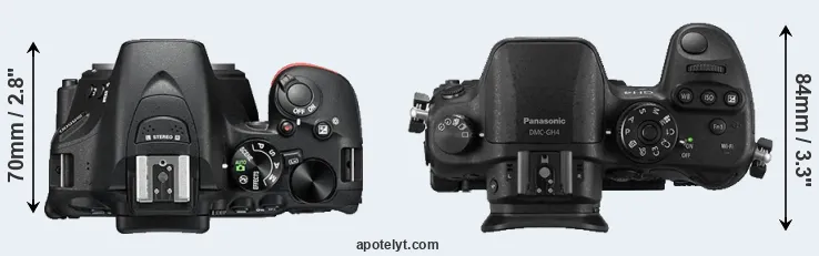 Compare D5500 versus GH4 top