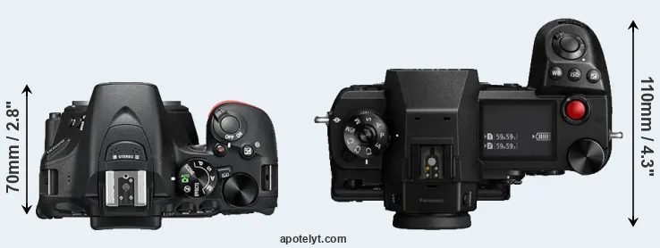 Compare D5500 versus S1H top