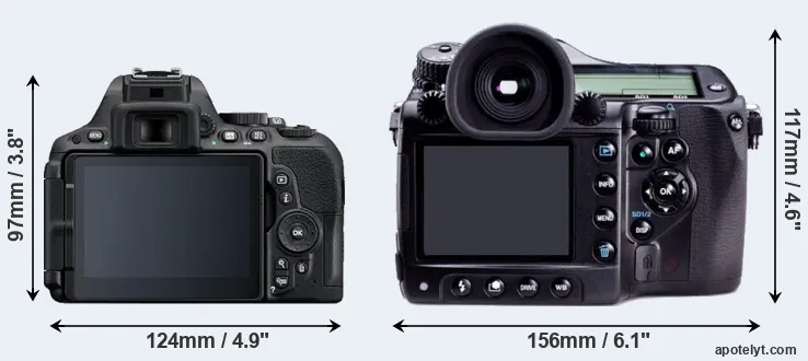 Comparison D5500 or 645D rear