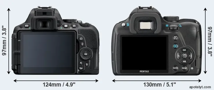 Comparison D5500 or K-50 rear