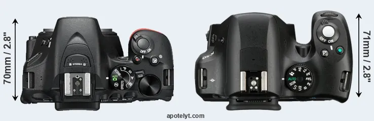 Compare D5500 versus K-50 top