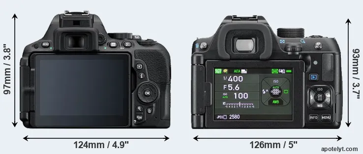 Comparison D5500 or K-70 rear
