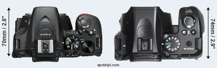 Compare D5500 versus K-70 top