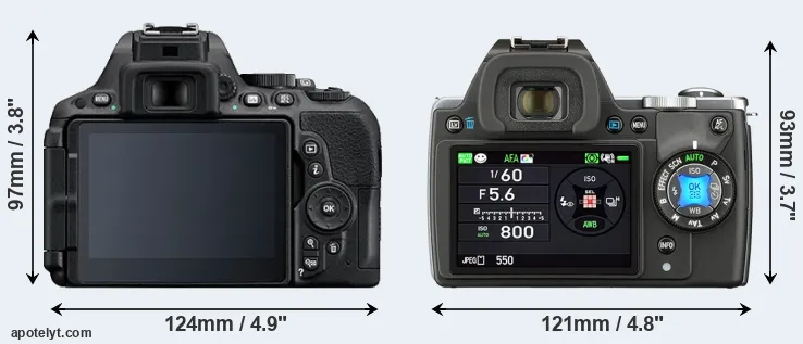 Comparison D5500 or K-S1 rear