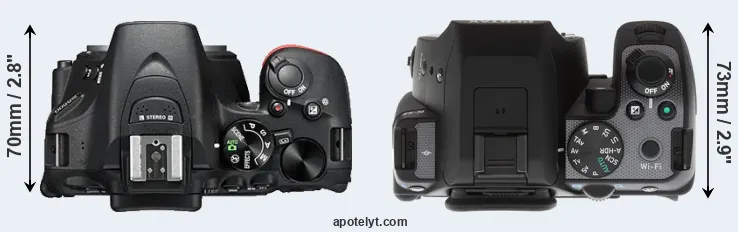 Compare D5500 versus K-S2 top
