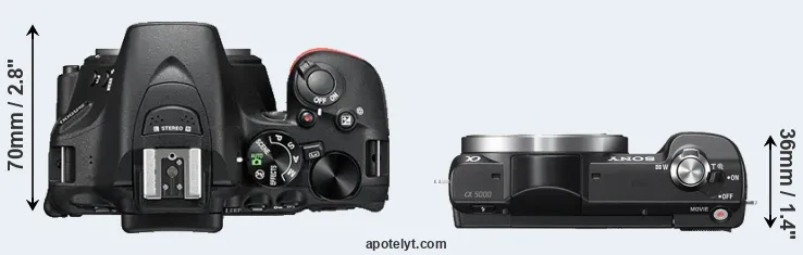 Compare D5500 versus A5000 top