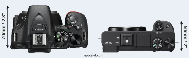 Compare D5500 versus A6400 top