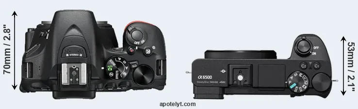 Compare D5500 versus A6500 top