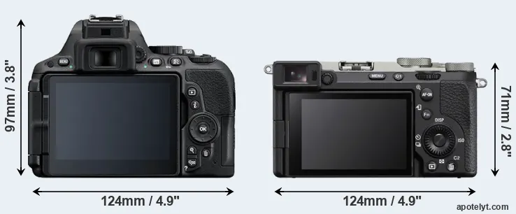 Comparison D5500 or A7C II rear