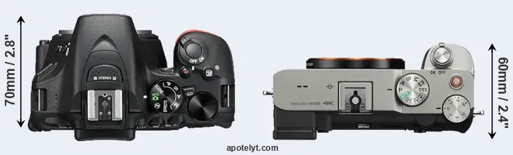 Compare D5500 versus A7C top