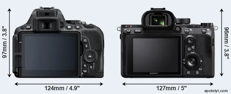 Comparison D5500 or A7R III rear